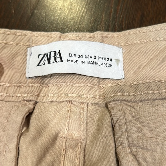 Zara Women’s Khaki Cargo Pants Size 2 - Picture 3 of 5